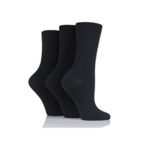 Black Diabetic Acrylic Sock available in sizes 4-7 and 7-11