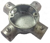 CONLOC GALV 4 WAY INTERSECTION BOX 25MM (QUICK FIT UNTHREADED)