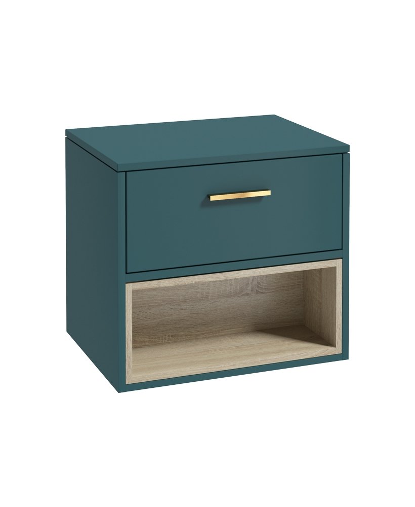 MALMO 60CM COUNTERTOP BASIN OCEAN BLUE MATT - BRUSHED GOLD HANDLE