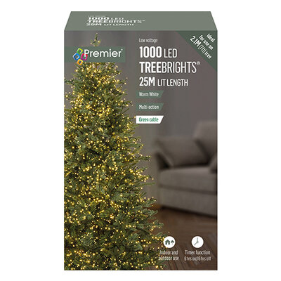 Premier 1000 LED Multi-Action Treebrights with Timer - Warm White