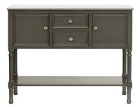 Olive Brown Sideboard 2 Doors 2 Drawers 1 Shelf with Hermes Marble 106x28x81cm