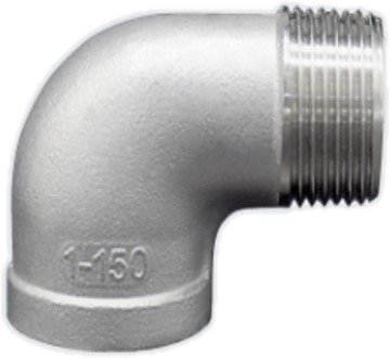 3" BSPT/BSPP 150LB 316  Screwed 90deg Street Elbow (M/F)  ISO 4144