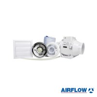 Airflow Aventa In-Line Fan Kit - 100mm with Timer & LED Light