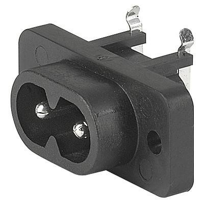 IEC Panel Inlet C8, Screw on Mounting Rear Side, PCB Terminals