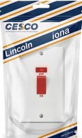 Lincoln 45 Amp 2 Gang Cooker Switch c/w Neon Pre Packed