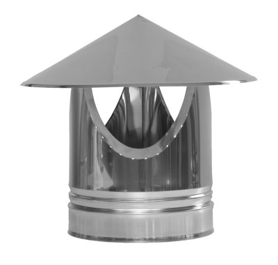 Inox dubbelwandig regenkap Ø80
