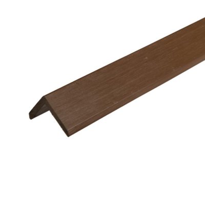 Linear Slatted L Trim 2.9m Teak 50x50mm for Tippers Composite Cladding