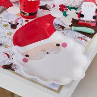 (FSC) Santa Shaped Paper Plates - Pack of 8