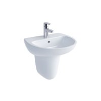 Tucker French Pro 450mm One Taphole Thin Lipped Basin with Semi Pedestal
