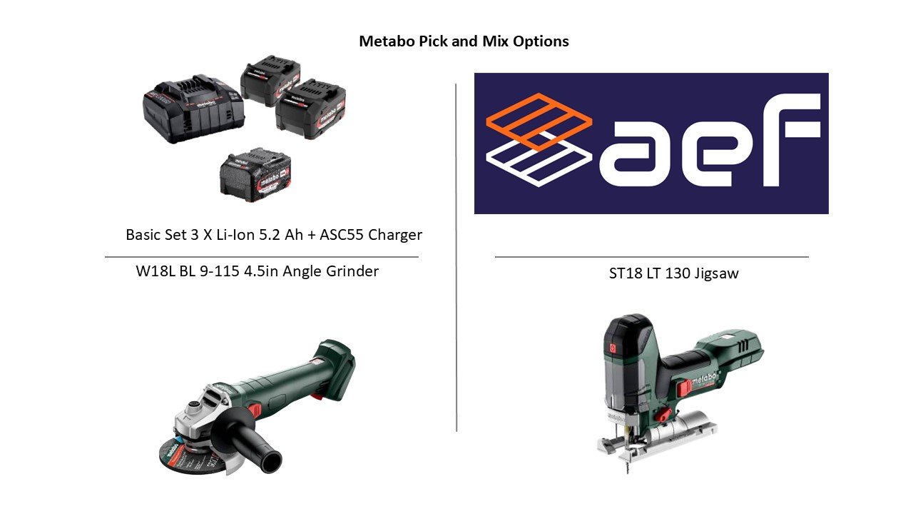 Metabo Pick and Mix, W18LBL9-115+ ST18LT130BL 520153