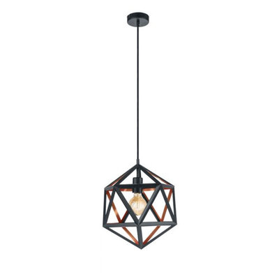 Embleton 1 Pendant Light E27 - Black/Copper