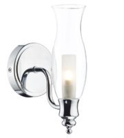 VESTRY BATHROOM WALL LIGHT POLISHED CHROME GLASS IP44