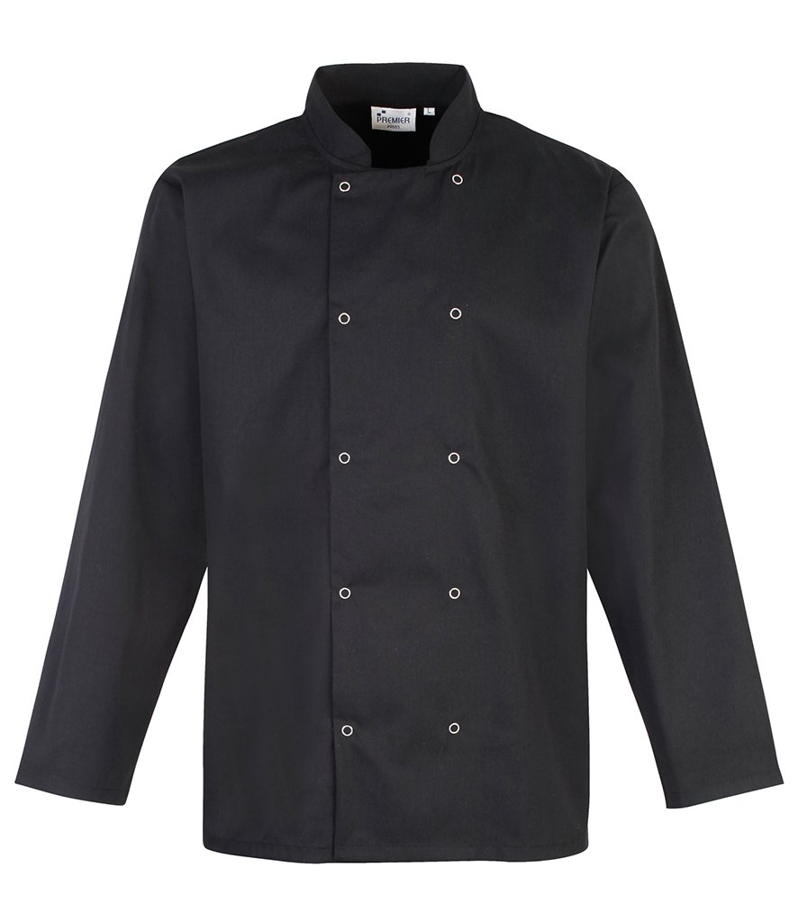 PREMIER UNISEX LONG SLEEVE STUD FRONT CHEF'S JACKET