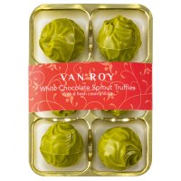 White choc green sprouts with cream centre in clear gift 6 pack - 6 x 80g