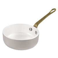 Paderno 10cm Saute Pan Brushed Aluminium With Brass Handle