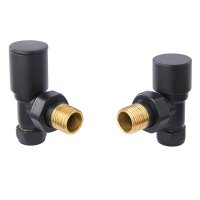 Tucker French 1/2" x 15mm Angled Contemporary Radiator Valve Matt Black INCNT003AP-ZMB