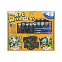 Royal And Langnickel Orange Art Adventure Super Colour By Numbers & Art Engraving 48pc Set