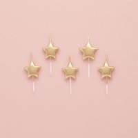 Gold Star Candles - Pack of 5