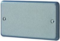 MK ALBANY BRUSHED CHROME PLUS BLANK PLATE 2 GANG