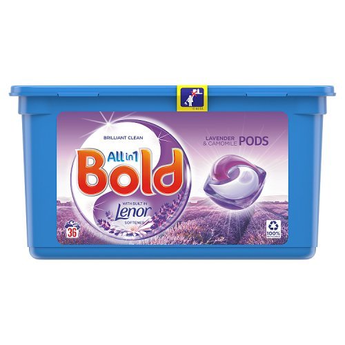 Bold All in 1 Pods Washing Liquid Caps Lav & Cam 36 Wash D