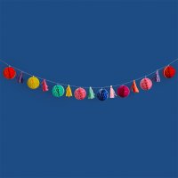 Colourful Honeycomb & Tassel Garland 2m