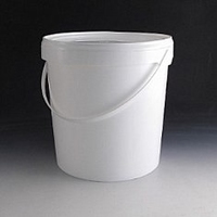 10 Litre White Tamper Evident Plastic Bucket.