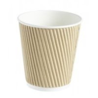 Kraft Ripple Wall Hot Drink Cup - Brown/White 10oz