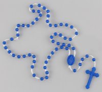 Plastic Corded Rosary - Dark Blue (59994)