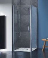 FLAIR FRAMELESS SIDE PANEL 800MM BRIGHT SILVER WITH CLEAR GLASS