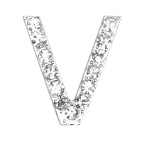 Small Diamante Letter "V"- 20mm
