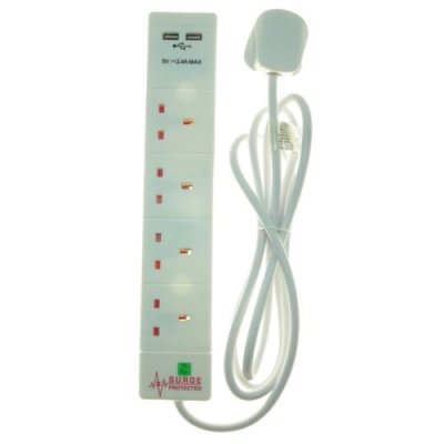 Powermaster 2 Meter 4 Gang Surge Protection Extension Lead | 1392-30 1