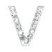 Small Diamante Letter "V"- 20mm