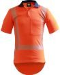 PCP1241-FLOR Caution Hi-Vis TTMC-W17 Short Sleeve Segmented Tape Microfibre Polo