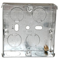 Flush socket boxes steel  Single 25mm deep