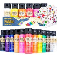 Fabric paint 12 x 59ml Assorted Colours 