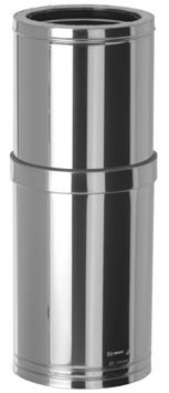 Inox dubbelwandig buis &Oslash;100 regelbare L=530-800