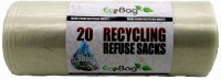 ECOBAG 20 CLEAR RECYCLING REFUSE SACKS 100LTR