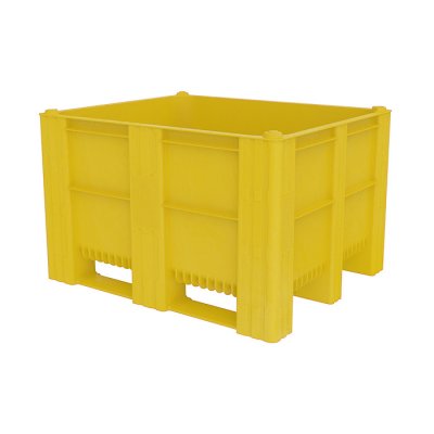 Solid Box Pallet - 605ltr, Yellow