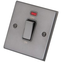 Gunmetal Grey 1 G 45A Cooker Switch & Neon 6011-201