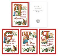 Gold Stamped Christmas Box/12 cards   (92835)