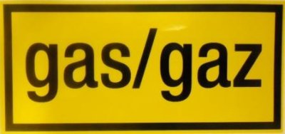 Sticker geel GAS/GAZ /st