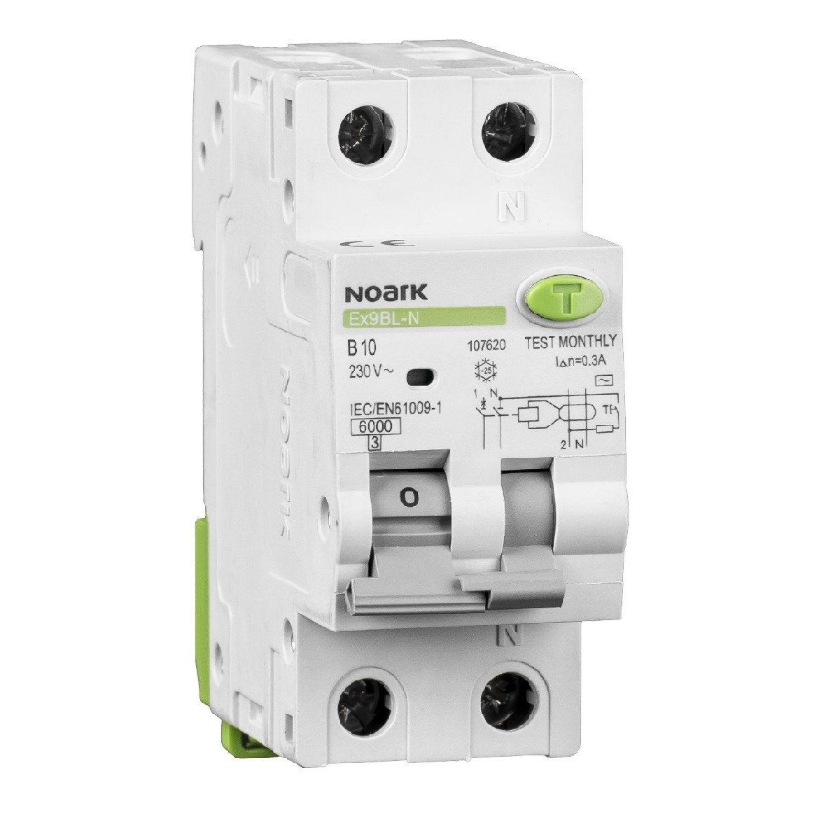 Noark 32A 100mA 2P B Curve RCBO