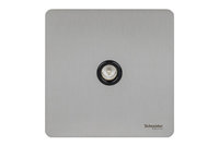 Schneider Ultimate Screwless Single TV/FM CO-AX Stainless Steel Black|LV0701.0955