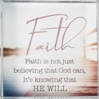 Glass Block Paperweight/Faith is not just....   (50672)