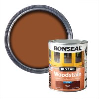 Ronseal 10 Year Woodstain Teak Tin & Swatch