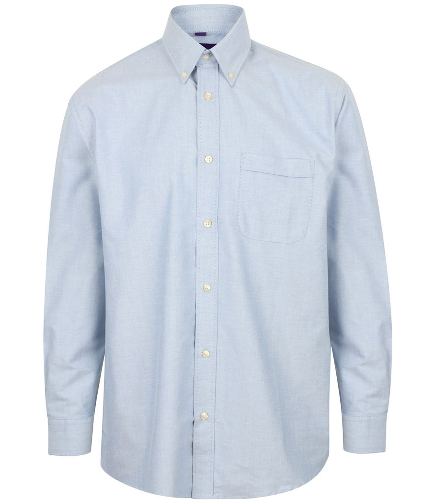 HENBURY MEN'S CLASSIC LONG SLEEVE OXFORD SHIRT