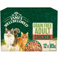 James Wellbeloved Adult Cat Grain Free Chicken in Jelly Pouches 12x85gm DS48M