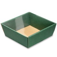 Corrugated B/Green Hamper Basket With Pvc Lid 210 x 210 x 90mm