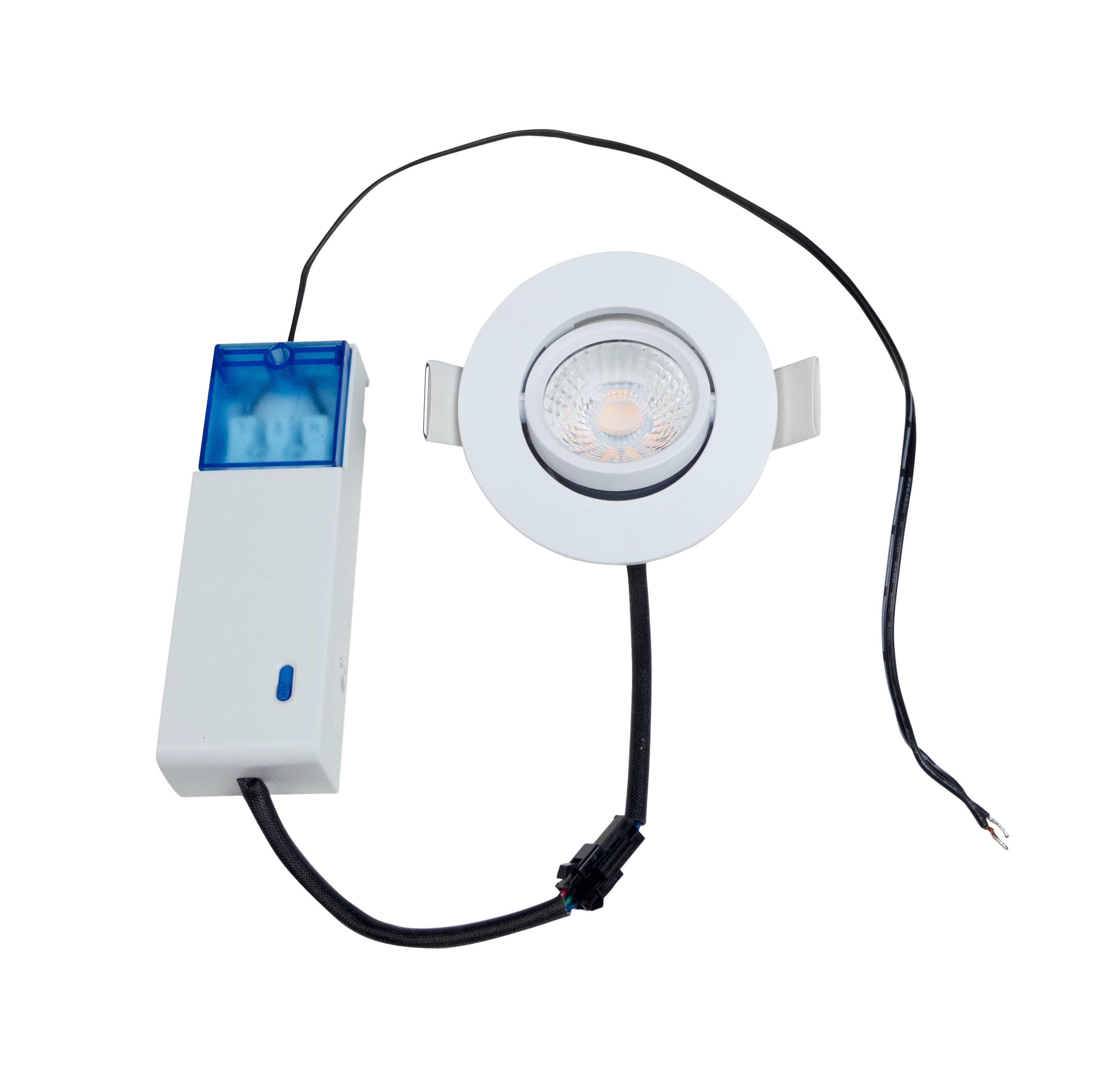 DRACO 6W LED Dim to warm 3000K to 2000K and CCT2 (3000K and 2000K) downlight, Matt White