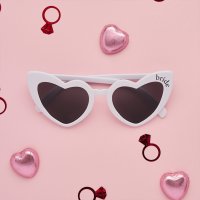 White Bride Heart Glasses  - Pack of 1